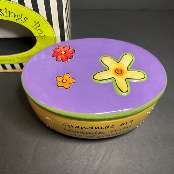 Sentiment Blessings Box by Tumbleweed Pottery Colorful Grandma Oval Trinket Box - Picture 3 of 9